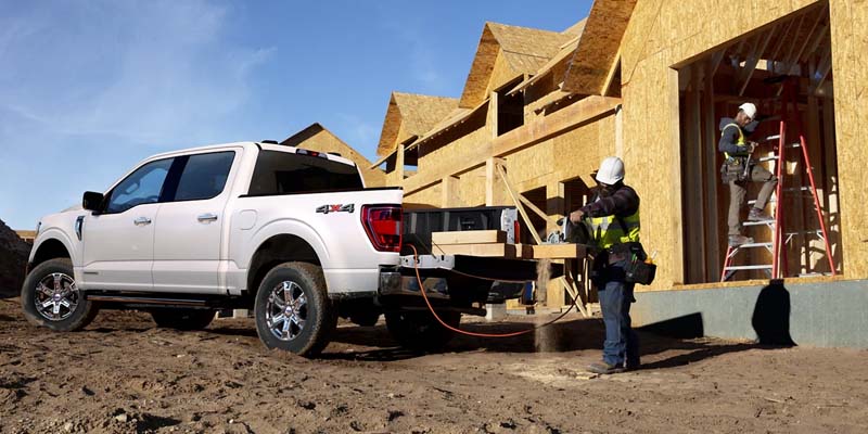White Ford F-150 on a worksite in Larned, KS